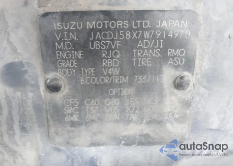 1998 Isuzu Trooper S from USA, damaged, VIN JACDJ58X7W7914970